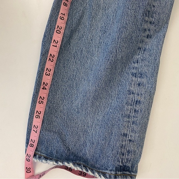 AGOLDE || 90's Mid Rise Loose in Isolate Distressed Straight Leg Jeans 29 - Picture 9 of 9